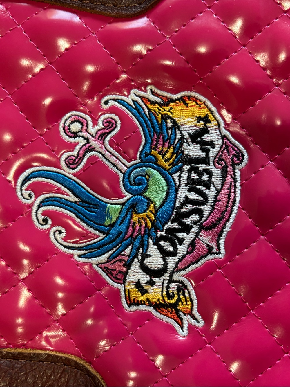 Consuela Classic Tote Pink Quilted Floral Embroidered Bag - Picture 10 of 16